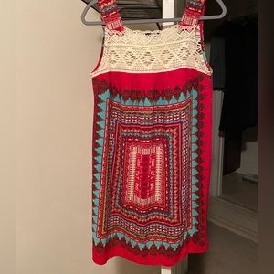 As U Wish rayon dress (or tunic) with crochet top and wide straps